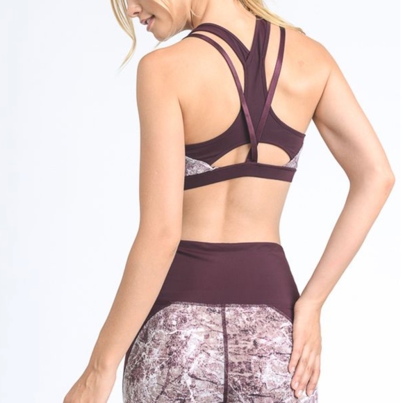 MAGENTA MARBLE RACERBACK BRA - Picture 4 of 5